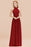 Bridelily Gorgeous High-Neck Halter Backless Bridesmaid Dress Dusty Rose Chiffon Maid of Honor Dress