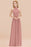 Bridelily Gorgeous High-Neck Halter Backless Bridesmaid Dress Dusty Rose Chiffon Maid of Honor Dress