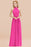 Bridelily Gorgeous High-Neck Halter Backless Bridesmaid Dress Dusty Rose Chiffon Maid of Honor Dress