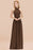 Bridelily Gorgeous High-Neck Halter Backless Bridesmaid Dress Dusty Rose Chiffon Maid of Honor Dress