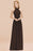 Bridelily Gorgeous High-Neck Halter Backless Bridesmaid Dress Dusty Rose Chiffon Maid of Honor Dress