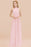 Bridelily Gorgeous High-Neck Halter Backless Bridesmaid Dress Dusty Rose Chiffon Maid of Honor Dress