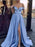 High Slit Sweep/Brush Train Satin Prom Dresses - Prom Dresses