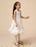 Princess Ivory A-line Jewel Neck Tea-Length Flower Flower Girl Dress