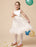 Princess Ivory A-line Jewel Neck Tea-Length Flower Flower Girl Dress