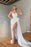 Ivory Sweetheart Beaded Mermaid Prom Dress with Split and Ruffles