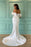 Ivory Sweetheart Bubble Sleeves Mermaid Prom Dress with Split