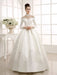 Ivory Wedding Dress/Ball Gown with High Collar Applique misshow