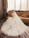Ivory Wedding Dresses Lace Applique Jewel Neck 3/4 Length Sleeve Princess Bridal Gown With Train