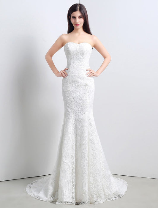 Lace Sweatheart Trumpet/Mermaid Wedding Dress With Lace Cape