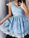 Lace V-neck Sleeveless A-line Short/Mini With Ruffles Dresses - Prom Dresses