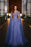 Lavender Evening Dress Prom Dress V Neck with Wide Straps Sequins