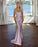 Lavender Sequined Spaghetti Strap Evening Dress with Elegant Pleated Tassel