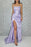 Lavender Strapless Sleeveless Mermaid Prom Dress with Split