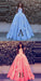 Light Blue Ball Gowns Lace Appliques Off Shoulder Big Wedding Dress - Wedding Dresses