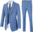 Iucien Bespoke Light Blue Notched Lapel Three Pieces Business Suits For Men