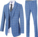 Iucien Bespoke Light Blue Notched Lapel Three Pieces Business Suits For Men