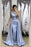 Light Blue One-Shoulder Sleeveless Long Mermaid Prom Dress with Detachable Skirt