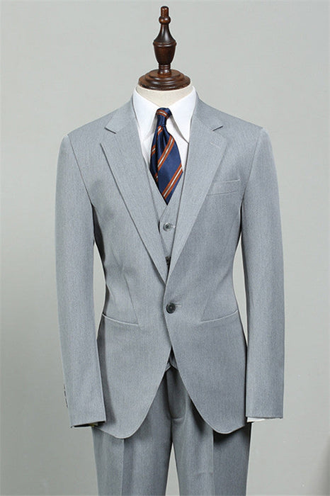 Caleb Light Blue Three Pieces Bespoke Fashion Men Suits