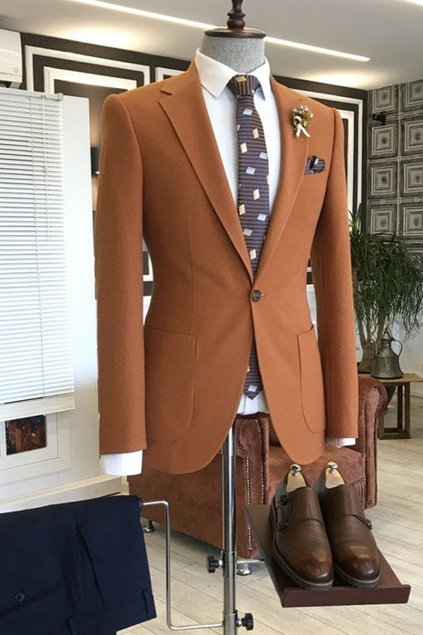 Harold Light Brown Notched Lapel Two Pieces Men Suits For Prom