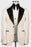 Porter Light Champagne Three Pieces Wedding Men Suits With Black Notched Lapel