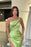 Light Green One-Shoulder Sleeveless Long Evening Dress with Slit