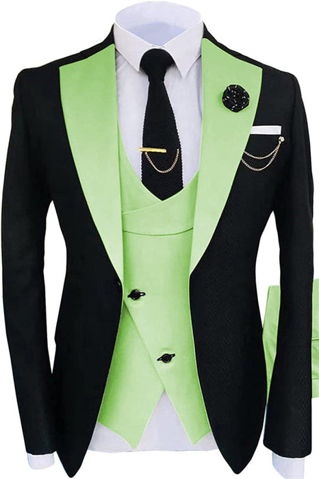 Ogden Light Green Shawl Lapel Three Pieces Slim Fit Prom Suits