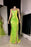 Light Green Sleeveless V-Neck Sequined Prom Dress with Halter and Slit