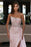 Light Pink Strapless Mermaid Prom Dress with Sequins and Split Online