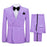 Vincent Glamorous Lilac Jacquard Shawl Lapel Double Breasted Wedding Suits