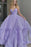 Lilac Spaghetti-Strap V-Neck A-Line Long Prom Dress With Tulle