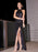 Long Black Sequins Prom Dress With Slit