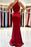 Long Mermaid Burgundy One Shoulder Prom Dress