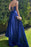 Long Prom Dress with String Back in Royal Blue