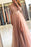 Long Sleeve A-Line Prom Dress with Lace and Split