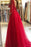 Long Sleeve A-Line Prom Dress with Lace and Split