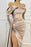 Long Sleeve Mermaid Prom Dress with Off-The-Shoulder Slit