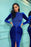 Long Sleeves Royal Blue Mermaid Prom Dress