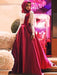 Long Sleeves Scoop A-line Sweep/Brush Train Lace Satin Muslim Dresses - Prom Dresses