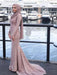 Sleeves Scoop Sweep/Brush Train With Applique Satin Muslim Dresses - Prom Dresses