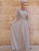 Long Sleeves Scoop Sweep/Brush Train Crystal Tulle Muslim Dresses - Prom Dresses