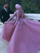 Long Sleeves Scoop Sweep/Brush Train With Applique Net Muslim Dresses - Prom Dresses
