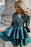 Long Sleeves Short Prom Dress with Appliques