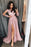 Long Sleeves Split Prom Dress with Lace Appliques