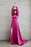 Long Sleeves V-Neck Prom Dress with Slit