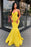 Long Yellow Sweetheart Mermaid Prom Dress