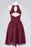 Bridelily Lovely Burgundy Lace Short Bridesmaid Dress With Spaghetti-Straps