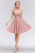 Bridelily Lovely Sweetheart ruffle Pink Chiffon Short Bridesmaid Dresses Affordable