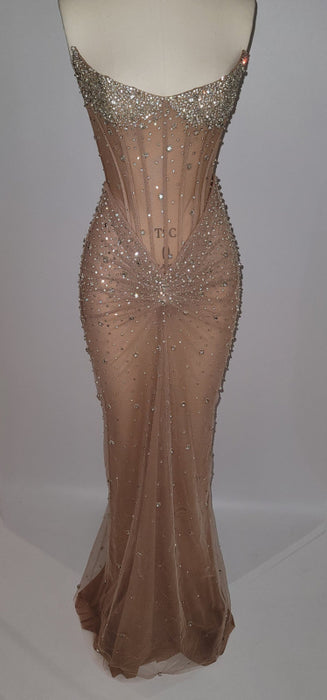 Luxurious Mermaid Crystal Beaded Hand-Embroidered Corset Prom Dress