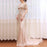 Luxurious Sequin Beaded Strapless Evening Gown, Long Mermaid Sleeveless